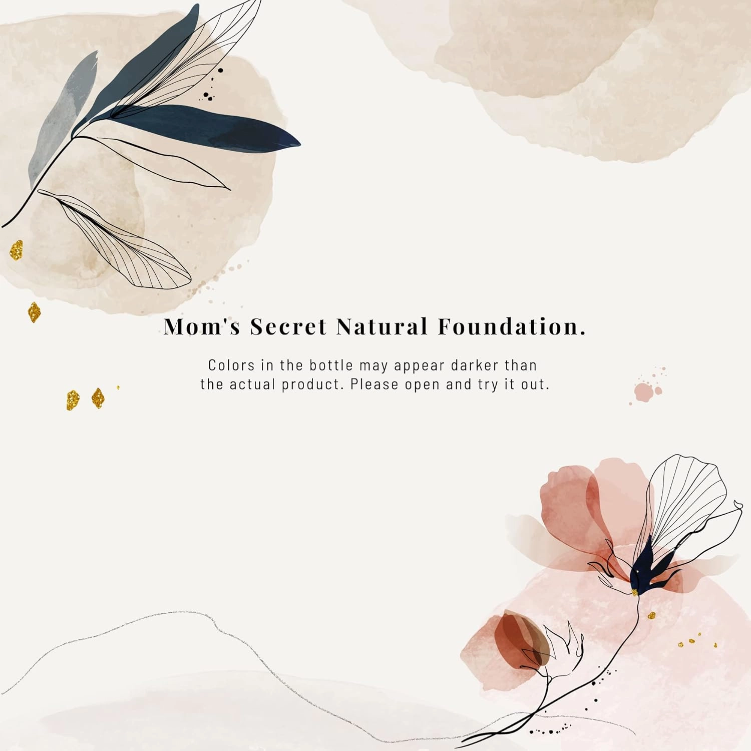Mom's Secret 100% Natural Foundation, Organic, Vegan, Aloe Based, Natural Sun Protection, Gluten Free, Cruelty Free, Made in the USA, 1FL Oz. (Bisque)