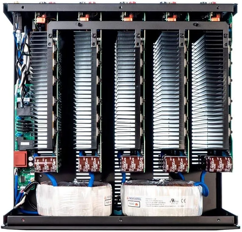 Monolith Multi-Channel Home Theater Power Amplifier - with 5x200 Watt Per Channel Into 8 Ohms, XLR and RCA Inputs, 2 Toroidal Transformers