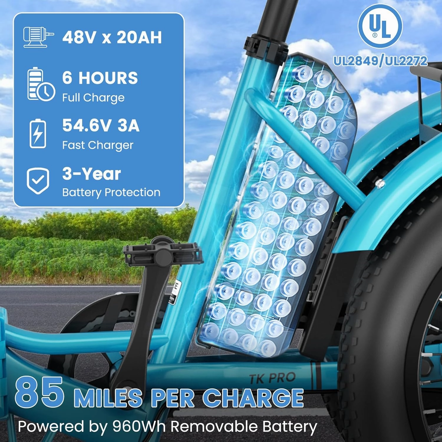 MOONCOOL Electric Trike, Electric Tricycle for Adults, 20" Folding 3 Wheels Electric Bicycle Bikes, 48V 500W/750W Motorized Electric Ebike with Aluminum Frame, Removable Battery and Basket