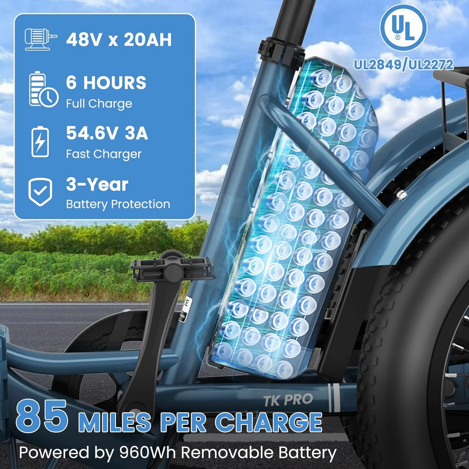 MOONCOOL Electric Trike, Electric Tricycle for Adults, 20" Folding 3 Wheels Electric Bicycle Bikes, 48V 500W/750W Motorized Electric Ebike with Aluminum Frame, Removable Battery and Basket