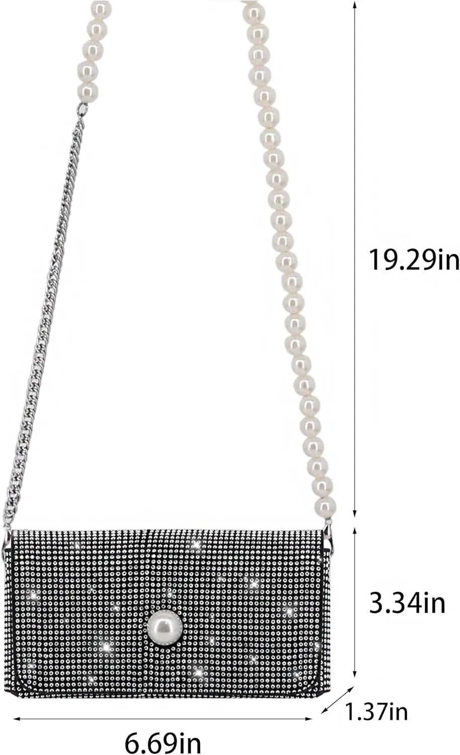 Naimo Bling Crystal Rhinestone Crossbody Bag Diamond Evening Clutch Envelope Handbag Cell Phone Purse for Party Prom