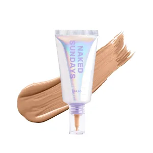 Naked Sundays BeautyScreen™ SPF 50 Mineral Peptide Foundation Tint – 2-in-1 Skin Tint & Mineral Sunscreen | Radiant, Buildable Coverage, Acne-Safe, Infused with Peptides (4 Medium honey, 1.01 oz)