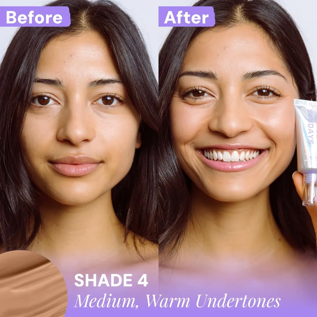 Naked Sundays BeautyScreen™ SPF 50 Mineral Peptide Foundation Tint – 2-in-1 Skin Tint & Mineral Sunscreen | Radiant, Buildable Coverage, Acne-Safe, Infused with Peptides (4 Medium honey, 1.01 oz)