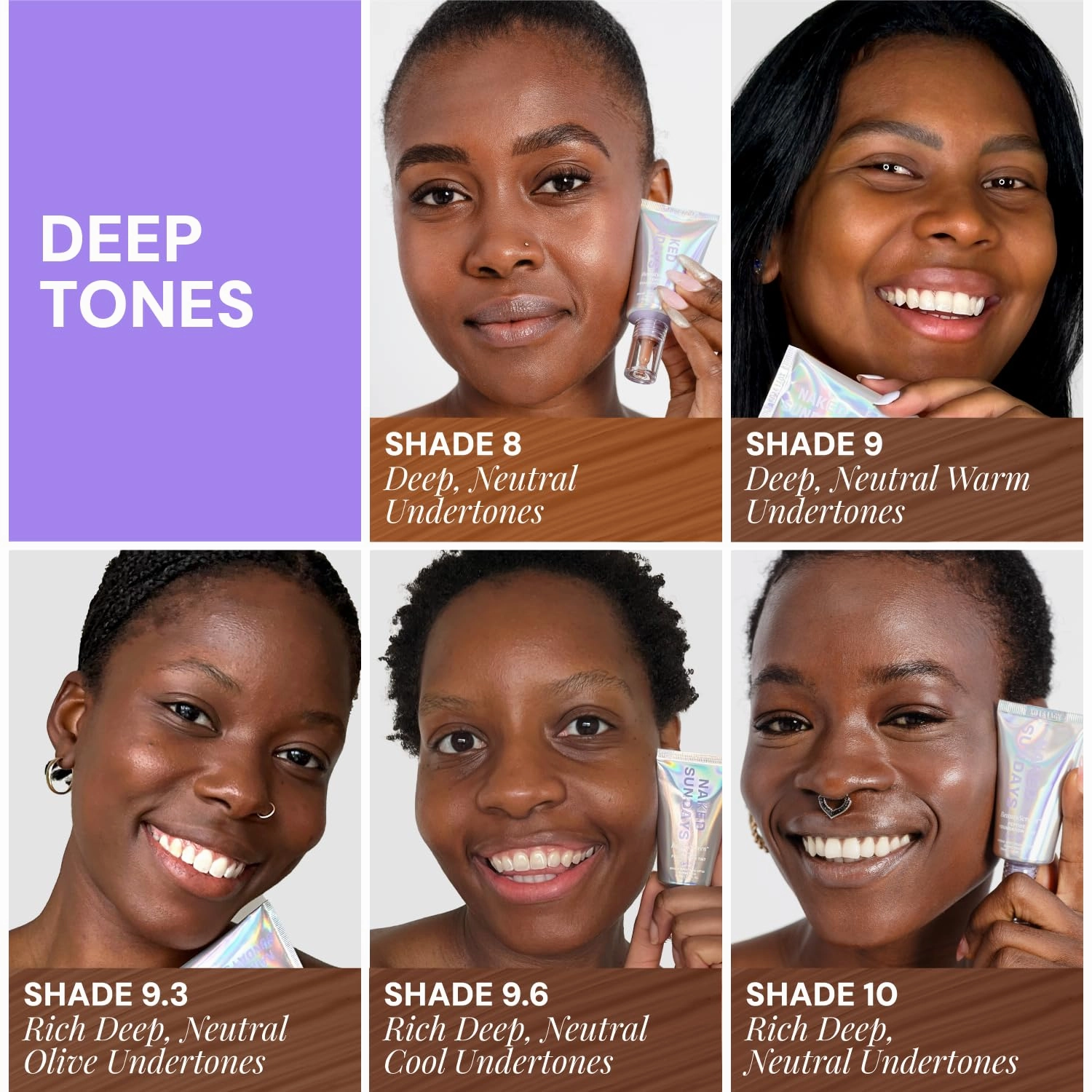 Naked Sundays BeautyScreen™ SPF 50 Mineral Peptide Foundation Tint – 2-in-1 Skin Tint & Mineral Sunscreen | Radiant, Buildable Coverage, Acne-Safe, Infused with Peptides (9.6. Rich Neutral, 1.01 oz)