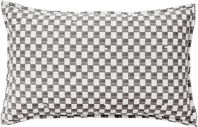 Nate Home by Nate Berkus Drawn Squares Decorative Pillow | Modern Cotton Throw Pillow, Modern Decor for Couch or Bedroom from mDesign - Oblong Size - 14" x24", Charcoal/Parchment