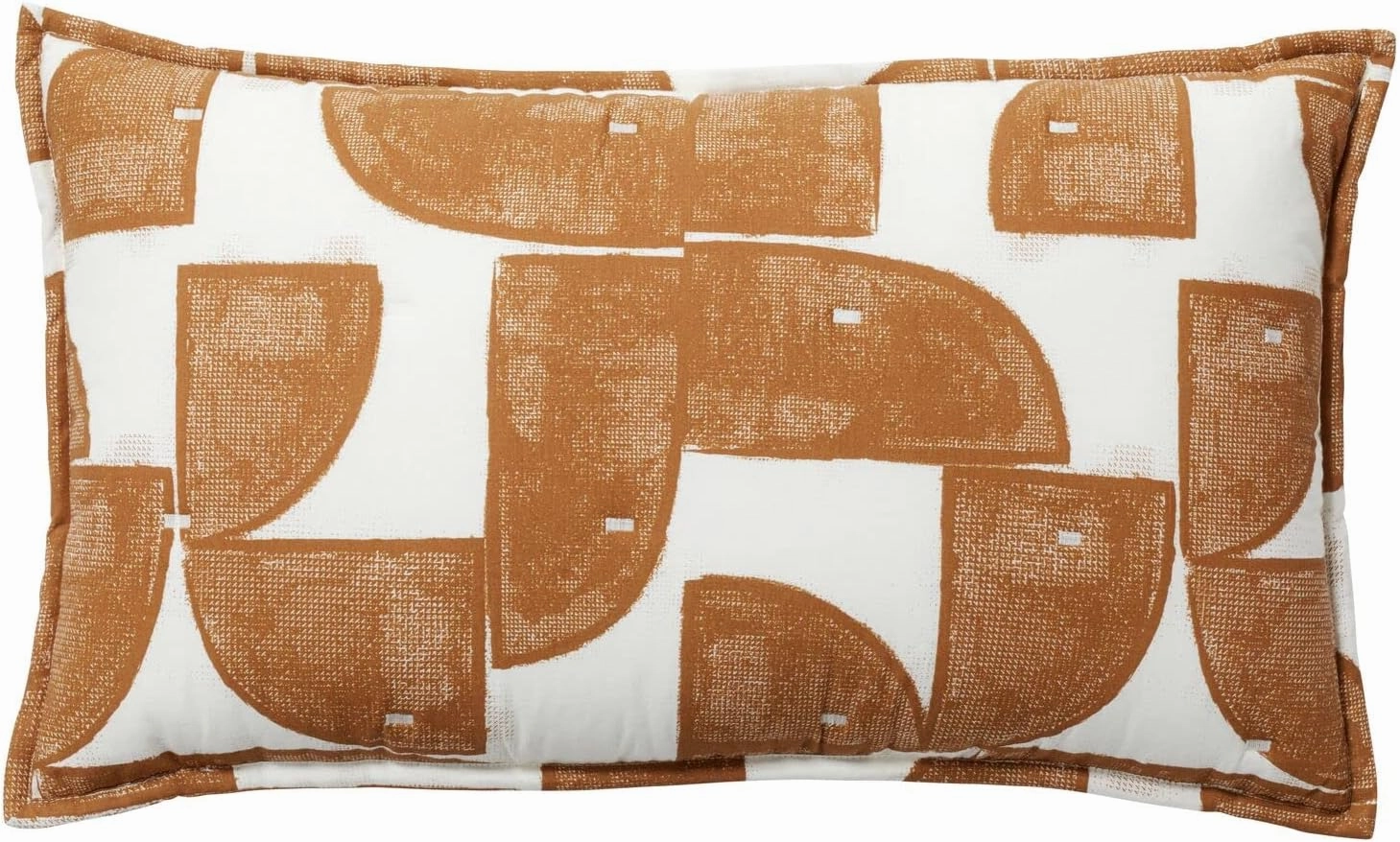 Nate Home by Nate Berkus Printed Shapes Decorative Pillow | Cotton Throw Pillow, Modern Decor for Couch or Bedroom from mDesign - Oblong Size - 14" x24", Bronze/Antique White (Brown/White)