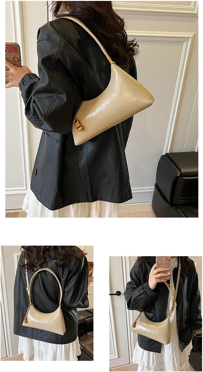 NEBIL Shoulder Bag for Women Small Vintage Shoulder Purse Handbags Retro Purse Cute Clutch Hobo Underarm Bag with 2 Straps