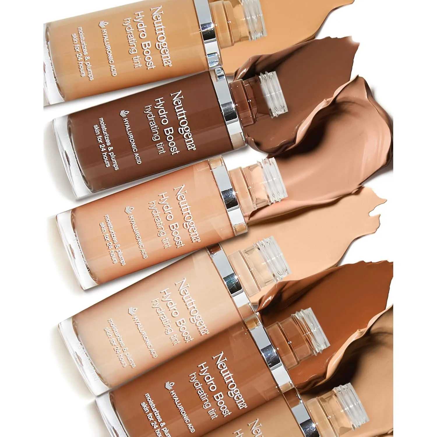 Neutrogena Hydro Boost Hydrating Tint with Hyaluronic Acid, Lightweight Water Gel Formula, Moisturizing, Oil-Free & Non-Comedogenic Liquid Foundation Makeup, 10 Classic Ivory, 1.0 fl. oz