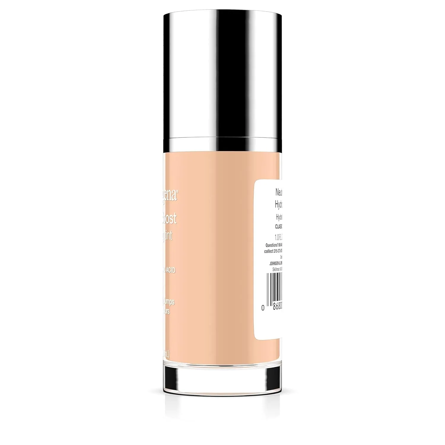 Neutrogena Hydro Boost Hydrating Tint with Hyaluronic Acid, Lightweight Water Gel Formula, Moisturizing, Oil-Free & Non-Comedogenic Liquid Foundation Makeup, 10 Classic Ivory, 1.0 fl. oz