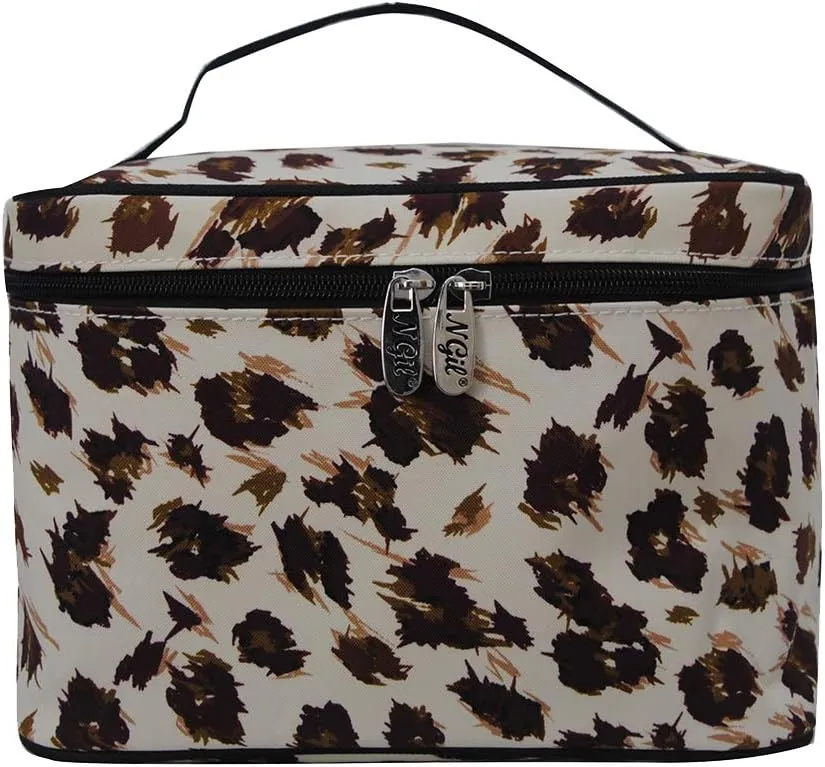 NGIL Large Top Handle Cosmetic Case (Cheetah-Black)