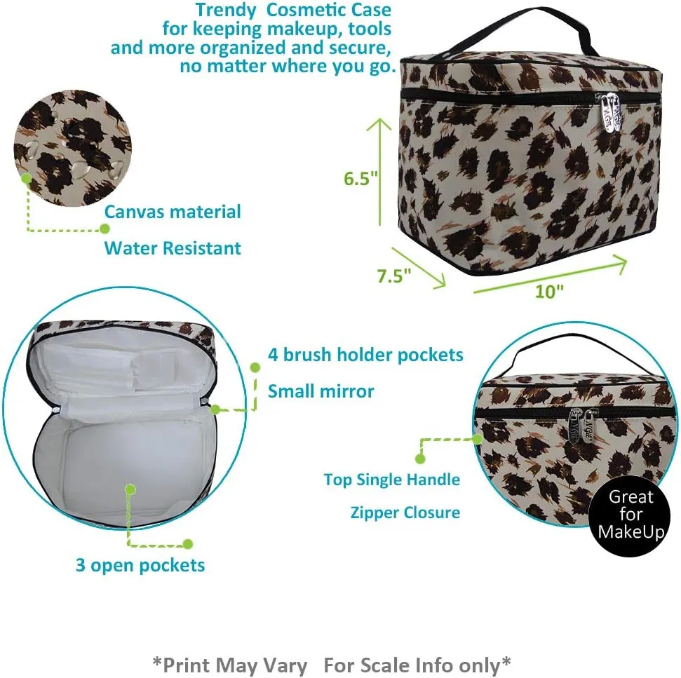 NGIL Large Top Handle Cosmetic Case (Cheetah-Black)