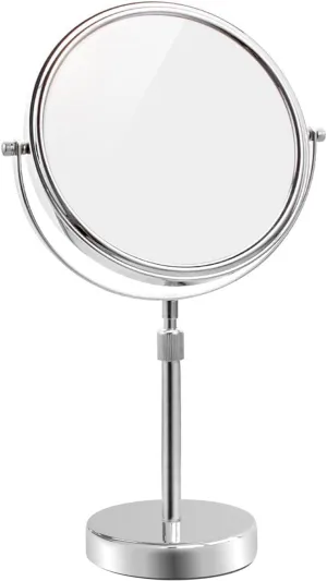 Nicesail Makeup Mirror Tabletop 8 Inch Double-Sided with 7X Magnification, Magnifying Mirror with Pedestal for Shaving Mirror, Height Adjustable Mirror for Makeup, Chrome Finish (8 Inch, 7X)
