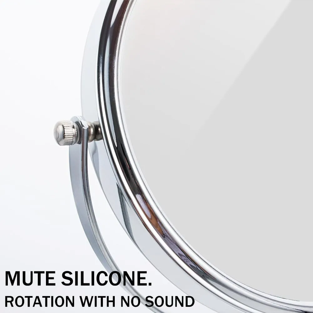 Nicesail Makeup Mirror Tabletop 8 Inch Double-Sided with 7X Magnification, Magnifying Mirror with Pedestal for Shaving Mirror, Height Adjustable Mirror for Makeup, Chrome Finish (8 Inch, 7X)