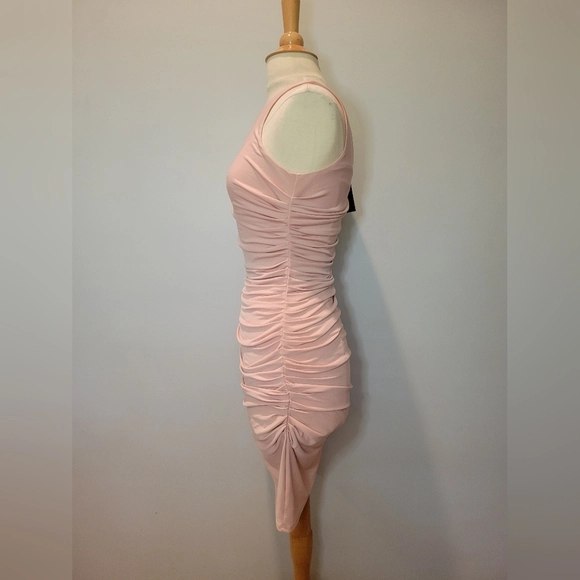 NWOT Michael Costello x REVOLVE One Shoulder Ruched Cocktail Mini Dress SZ S