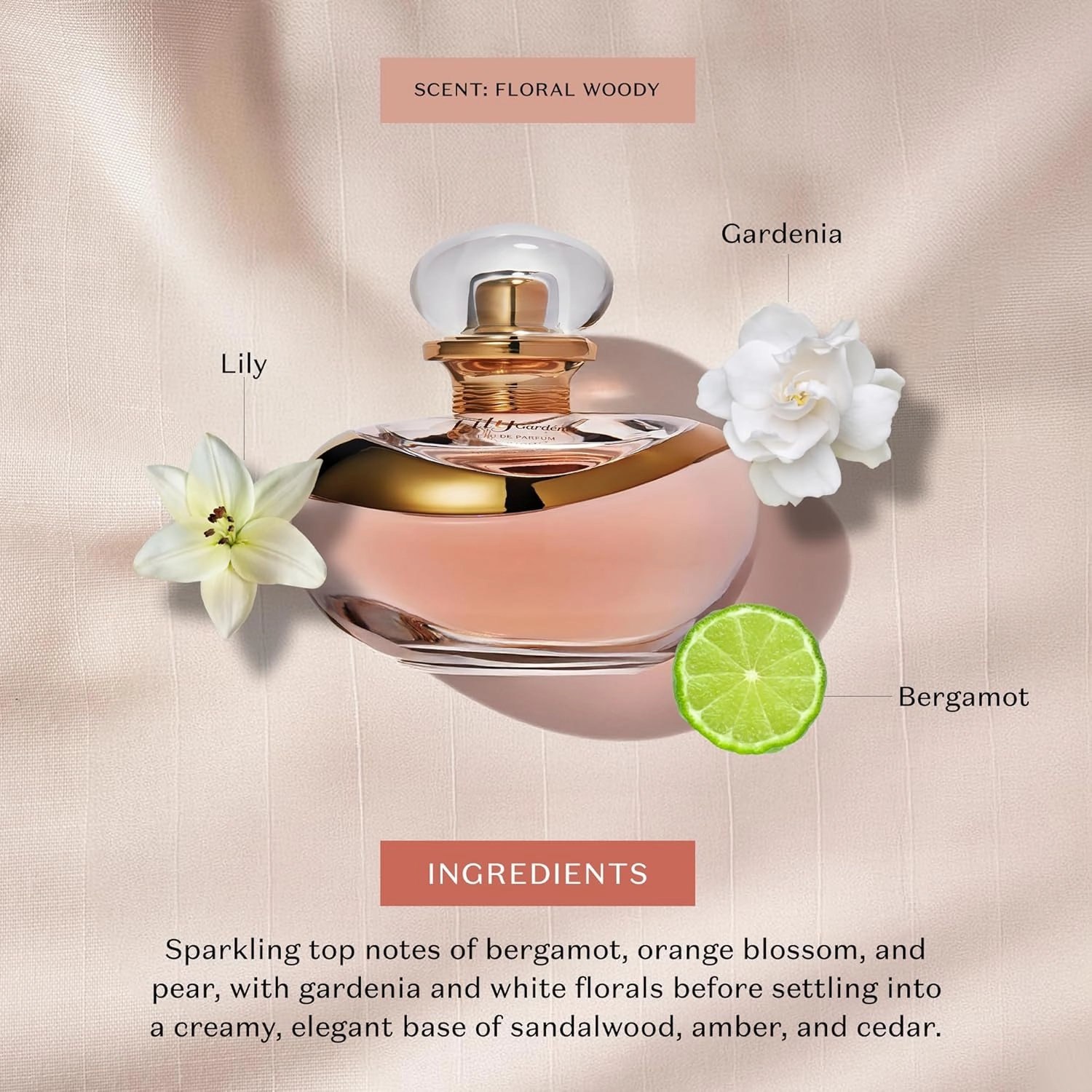 O Boticário Lily Gardénia Eau de Parfum for Women, A Bold, Intense White Floral Fragrance, 2.5 Ounce