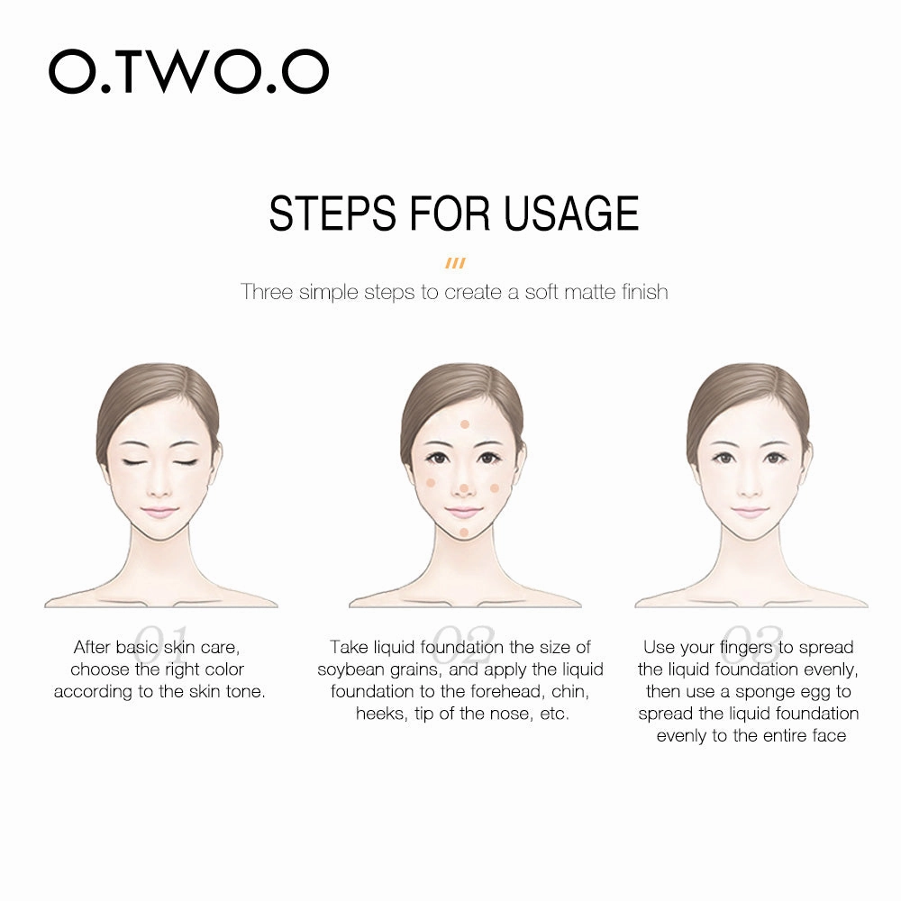 O.TWO.O Full Coverage Whitening Sweat Resistant Moisturizing Liquid Foundation Makeup Base Wholesale