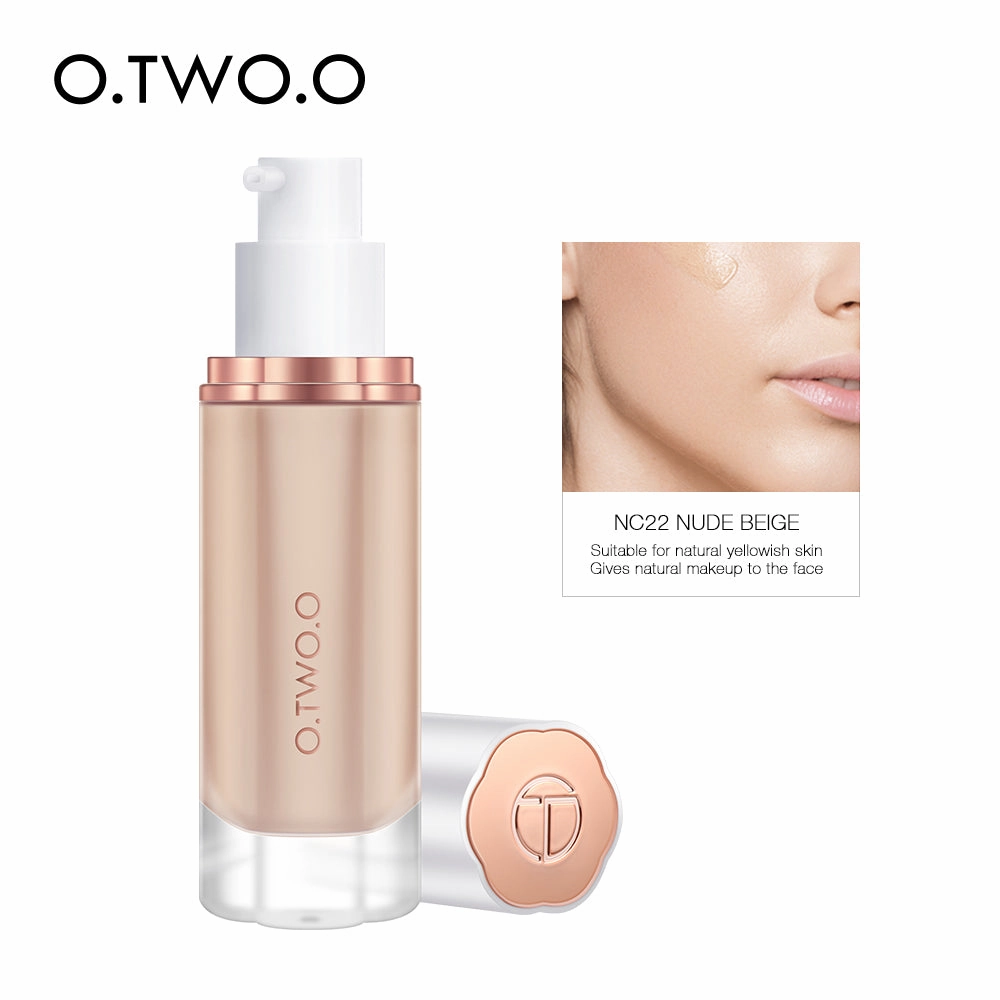 O.TWO.O Full Coverage Whitening Sweat Resistant Moisturizing Liquid Foundation Makeup Base Wholesale