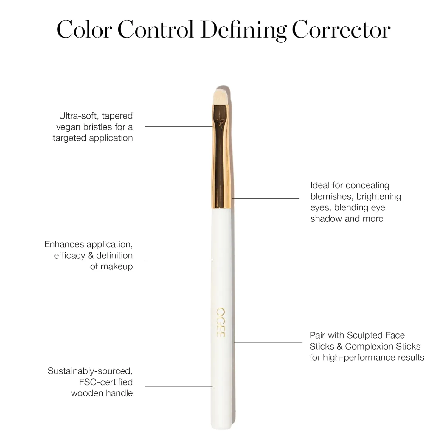 Ogee Makeup Brush Set - Includes Professional Quality Foundation Blender Brush, Ultra-Soft, Precision Brush & Makeup Brush Cleaner