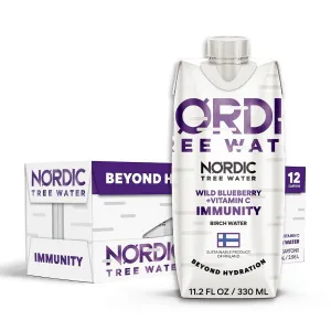 Organic Birch Tree Water IMMUNITY - Antioxidant-Rich Hydration, Immune Support Superdrink, Sustainably Harvested in Finland, BPA-Free Tetra Pak (Pack of 12)