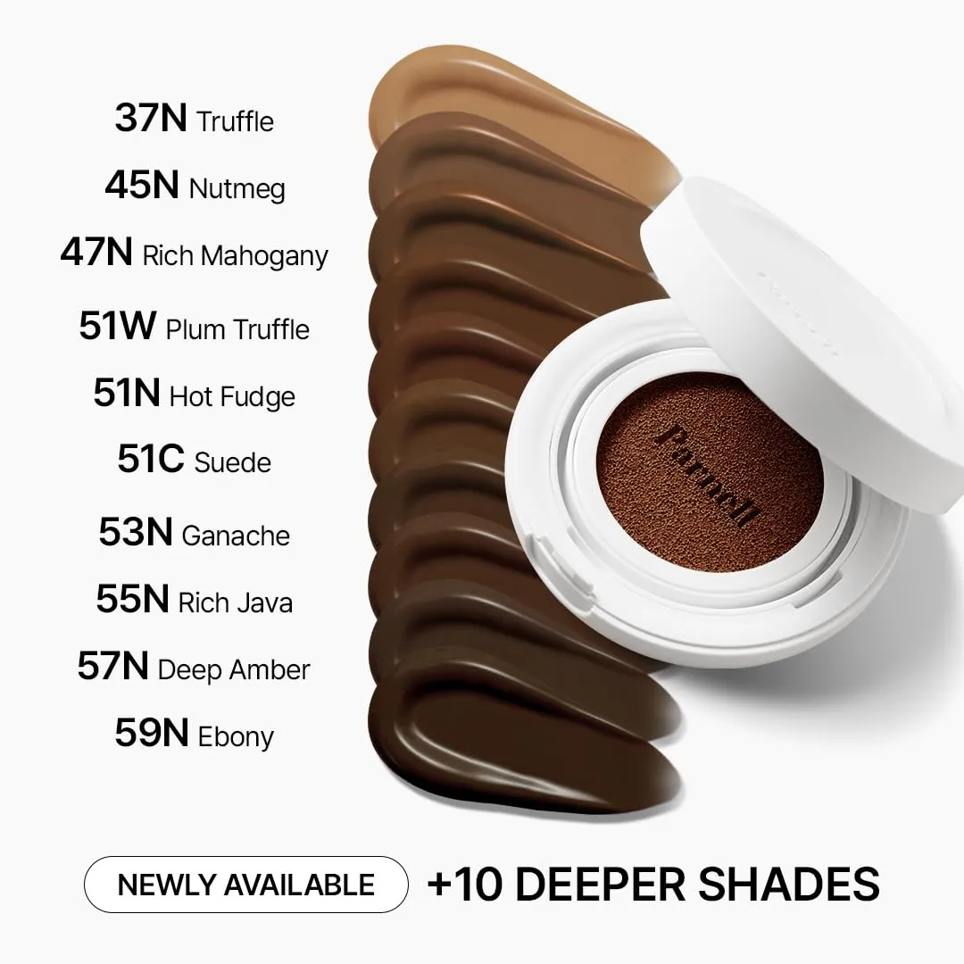 Parnell Cicamanu Serum Cushion - Moisturizing Foundation for Soothing, Coverage, Glass Skin and Lightweight for Sensitive and Dry Skin Pearl Skin (0.52 Fl Oz) (31N)