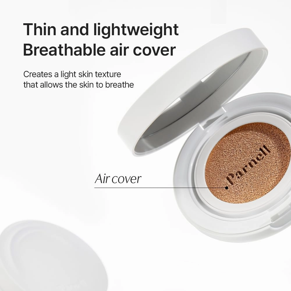 Parnell Cicamanu Serum Cushion - Moisturizing Foundation for Soothing, Coverage, Glass Skin and Lightweight for Sensitive and Dry Skin Pearl Skin (0.52 Fl Oz) (27N)