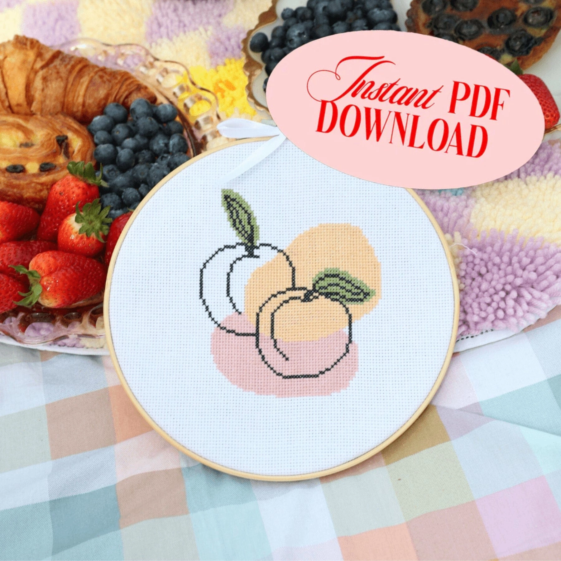 Peachy Keen | PDF Cross Stitch Pattern