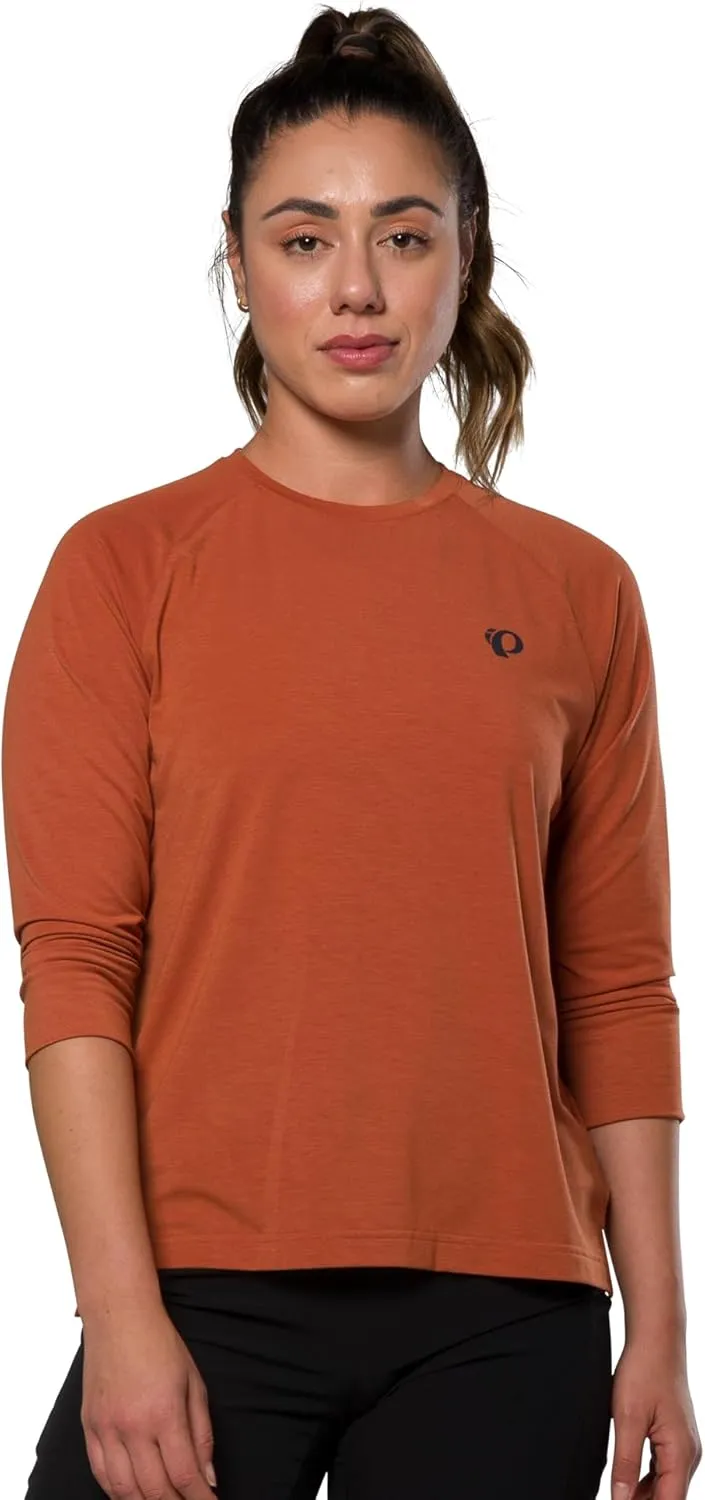 PEARL IZUMI Women's Canyon Merino 3/4 Sleeve Jersey, Moisture-Wicking Short Sleeve Bike Jersey, Standard Fit for Cycling,