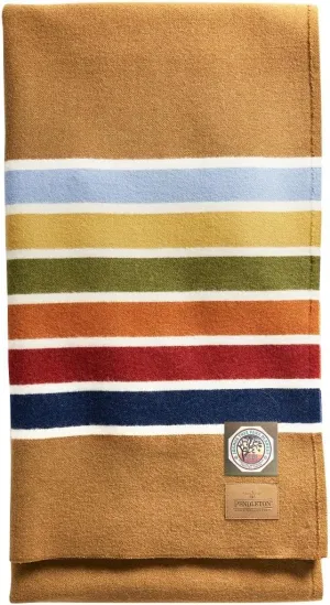 Pendleton National Park Blanket Full 80" x 90" - 100% Wool, Soft and Durable Throw for Home & Outdoor Adventures, Iconic Park Stripes Collectible Keepsake - Joshua Tree