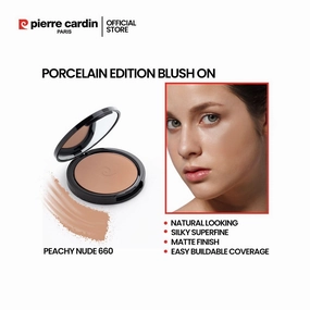 Pierre Cardin Paris Porcelain Edition Blush On, Natural Soft & Blendable, Silky Superfine Powder, 13g, Peachy Nude 660