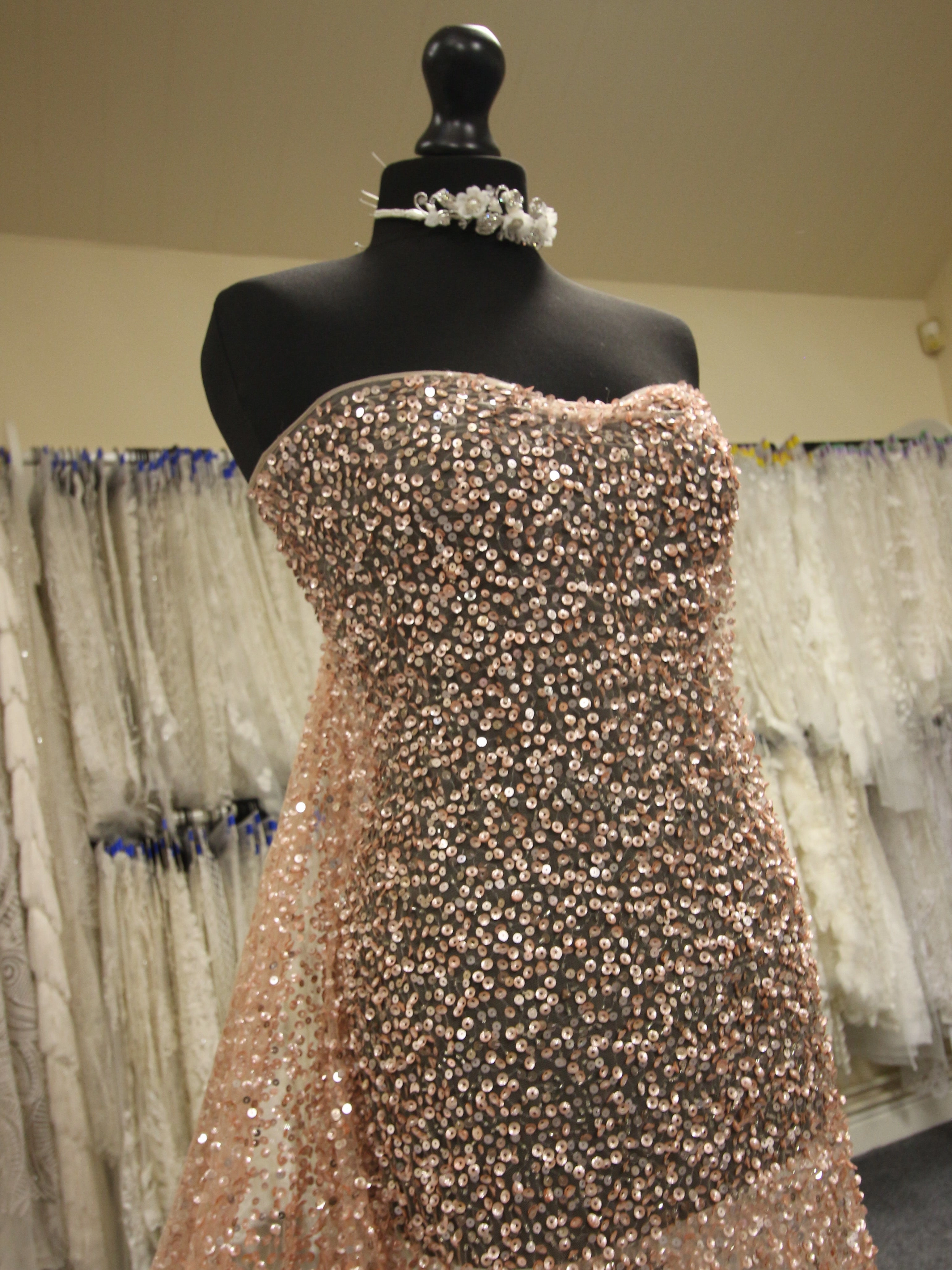 Pink Sequinned Lace - Steffi