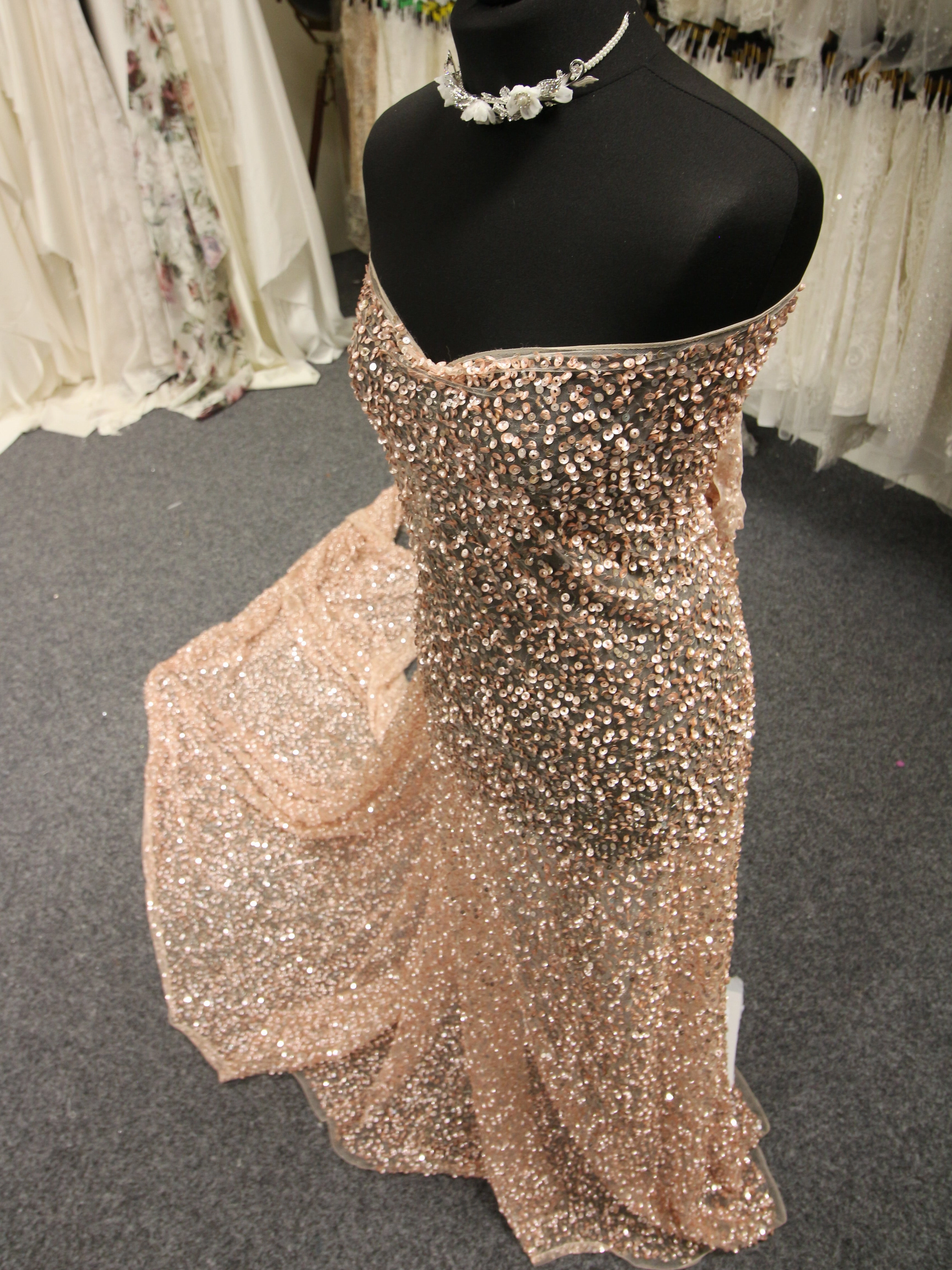 Pink Sequinned Lace - Steffi