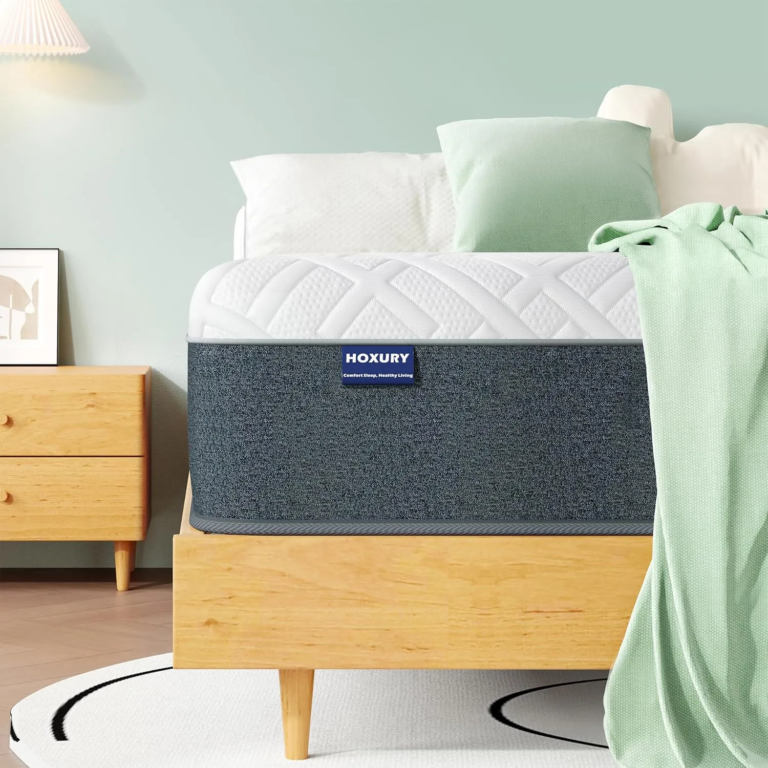 Queen Mattress, 10 Inch Green Tea Memory Foam Mattress in a Box, Medium Firm Queen Size Mattress