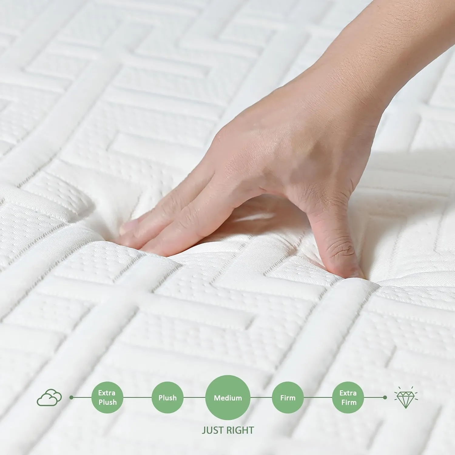 Queen Mattress, 10 Inch Green Tea Memory Foam Mattress in a Box, Medium Firm Queen Size Mattress