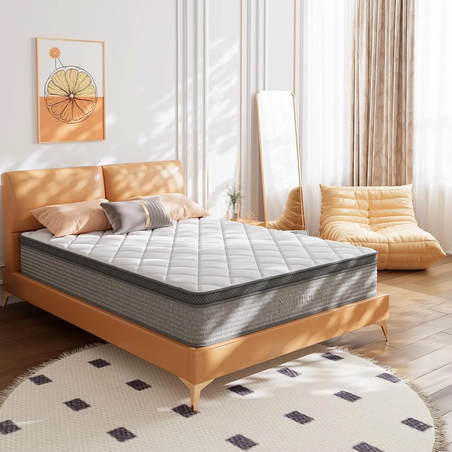 Queen Mattress,10 Inch Gel Memory Foam and Innerspring Hybrid Mattress in a Box with Individual Pocket Spring for Motion Isolation & Silent Sleep,CertiPUR-US,100 Nights Trial