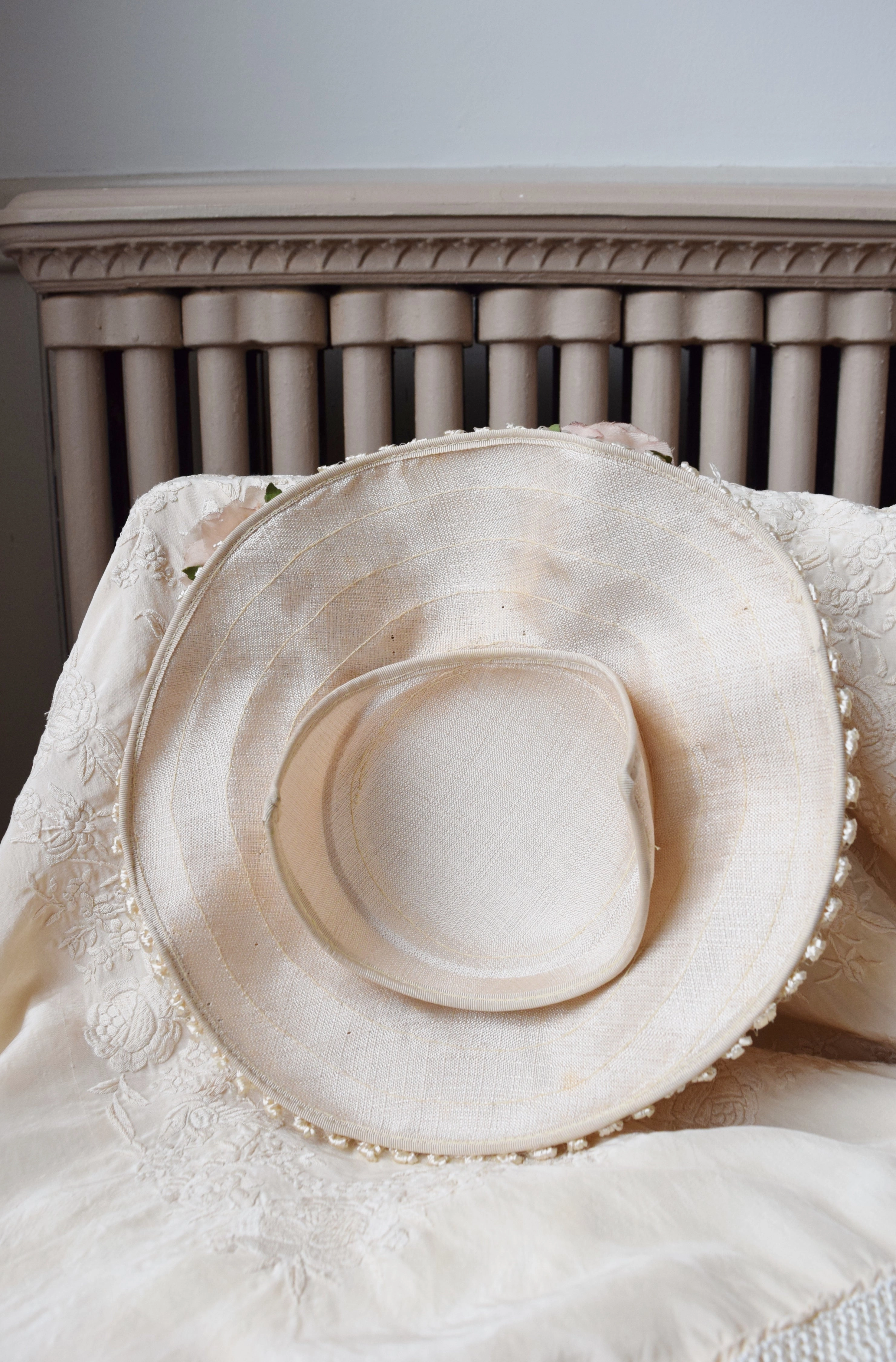 Rafia   Floral Brimmed Hat | 1950s