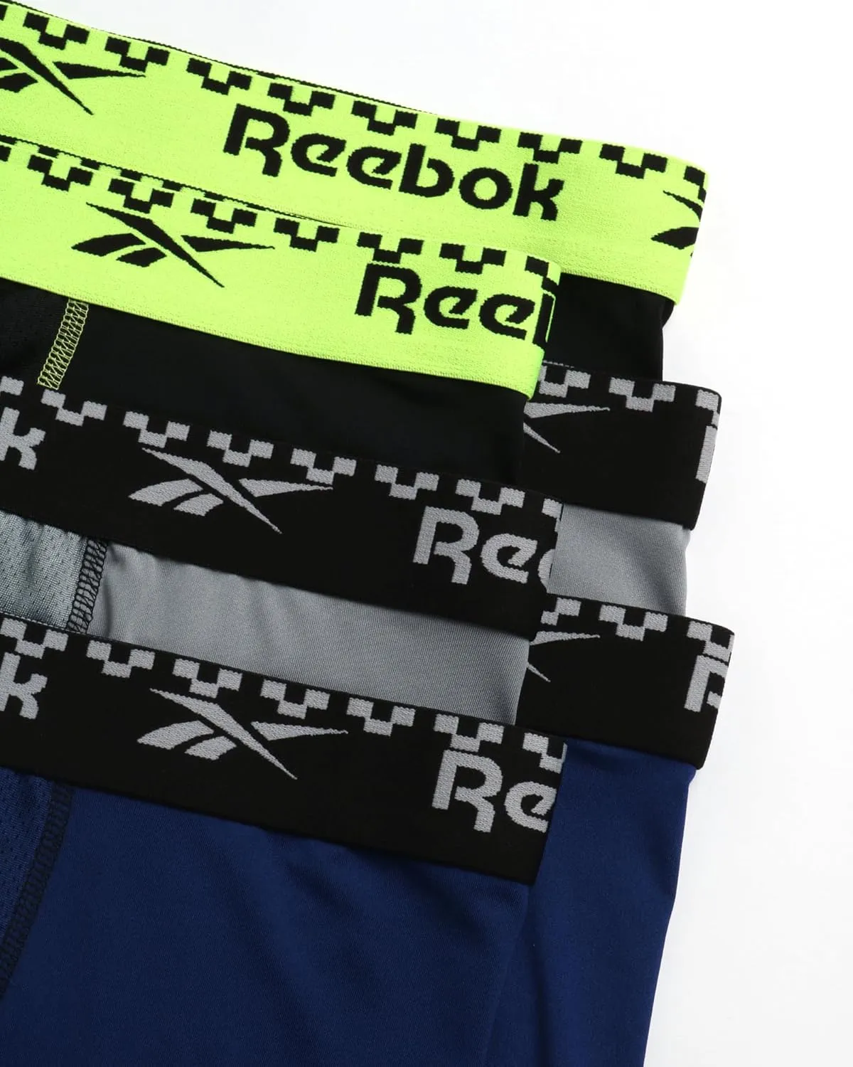 Reebok Men's Boxer Briefs - 6 Pack Sport Soft Performance Long Leg Underwear Boxers for Men with Mesh Fly Pouch (Sizes: S-XL)