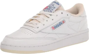 Reebok Unisex Club C 85 Vintage Sneaker, White/Alabaster/Vector Blue, 4 US Men