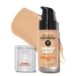 Revlon Liquid Foundation, ColorStay Face Makeup for Combination & Oily Skin, SPF 15, Medium-Full Coverage with Matte Finish, 140 Oatmeal, 1 Fl Oz
