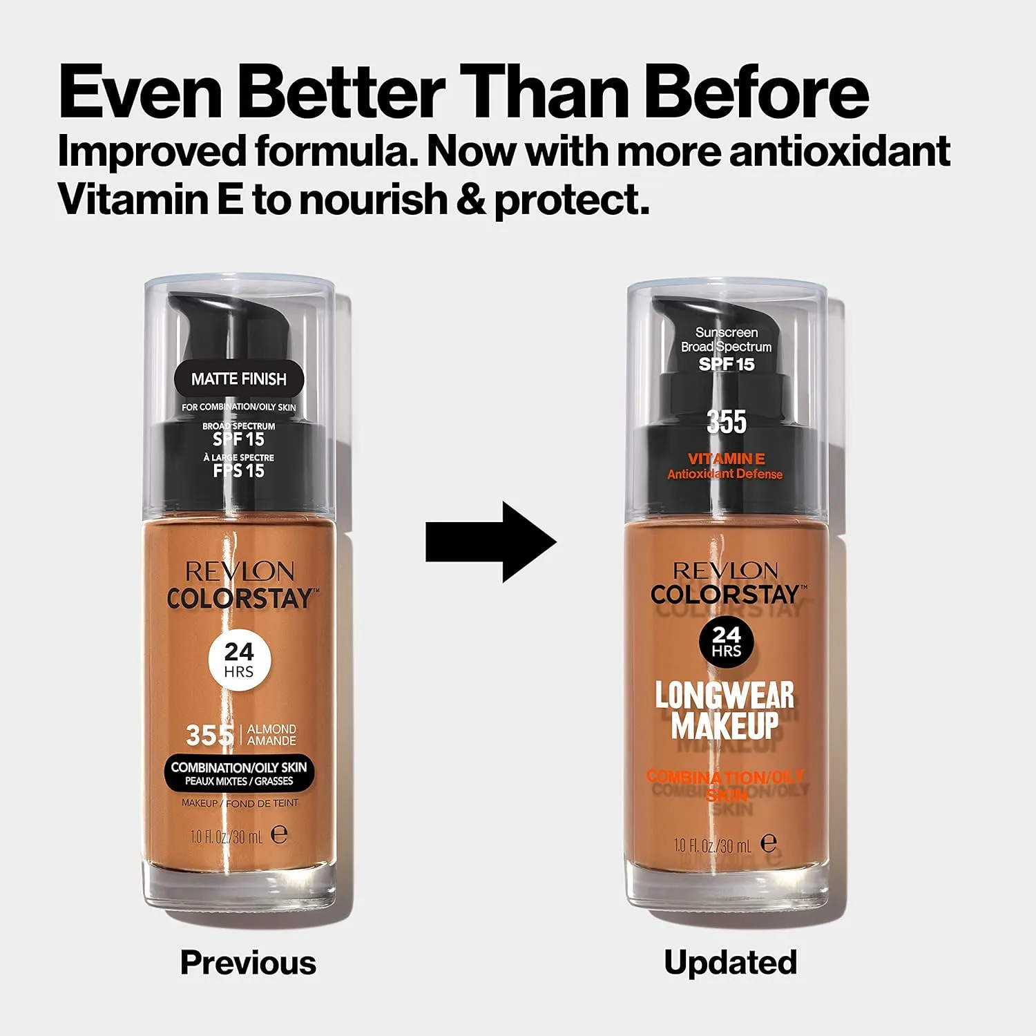 Revlon Liquid Foundation, ColorStay Face Makeup for Combination & Oily Skin, SPF 15, Medium-Full Coverage with Matte Finish, 140 Oatmeal, 1 Fl Oz