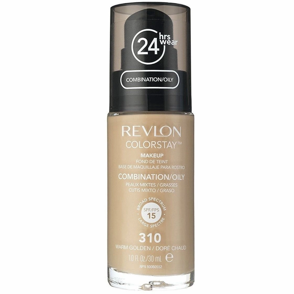 Revlon ColorStay Makeup PUMP, Combination/Oily Skin SPF 15 - 310 Warm Golden (2-Pack)