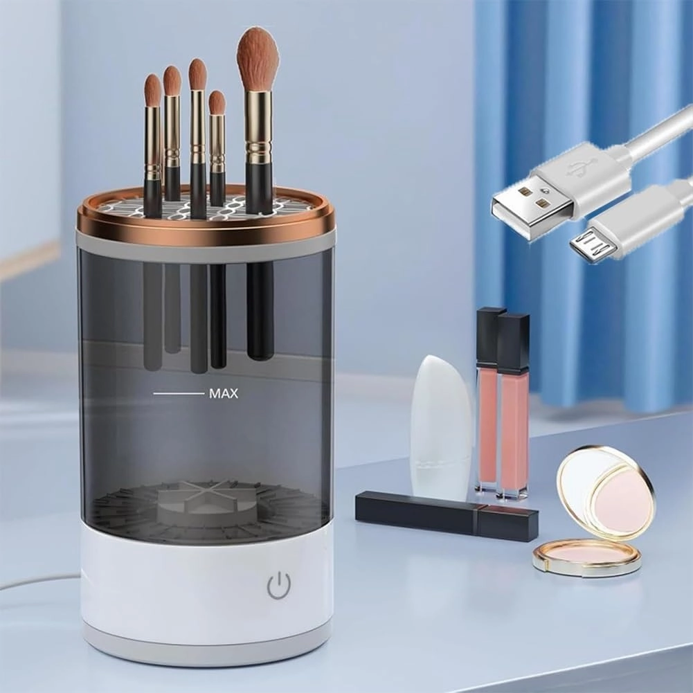 Rinse Hero Brush Cleaner, Beauty Swirl Electric Cosmetic Brush Cleaner, The Cozy Luna Brush Cleaner, Efficient Automatic Makeup Brush Cleaner Machine, for Deep Cleaning All Types of Brushes(White)