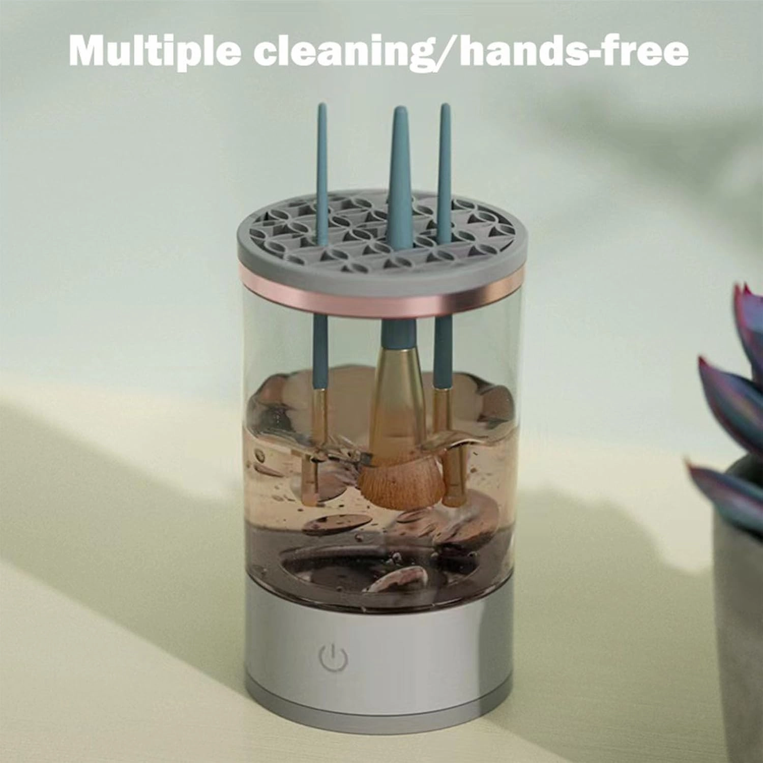 Rinse Hero Brush Cleaner, Rinse Hero Makeup Brush Cleaner, Automatic Cosmetic Brush Cleaner, Electric Makeup Brush Cleaner for Deep Cleaning All Types of Brushes (White, Plug-in)