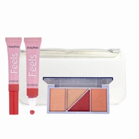 Ruby rose Feels Mood Blush (Hb-7529-2)   Liquid Lipcream (HB8229-Random)   FREE POUCH