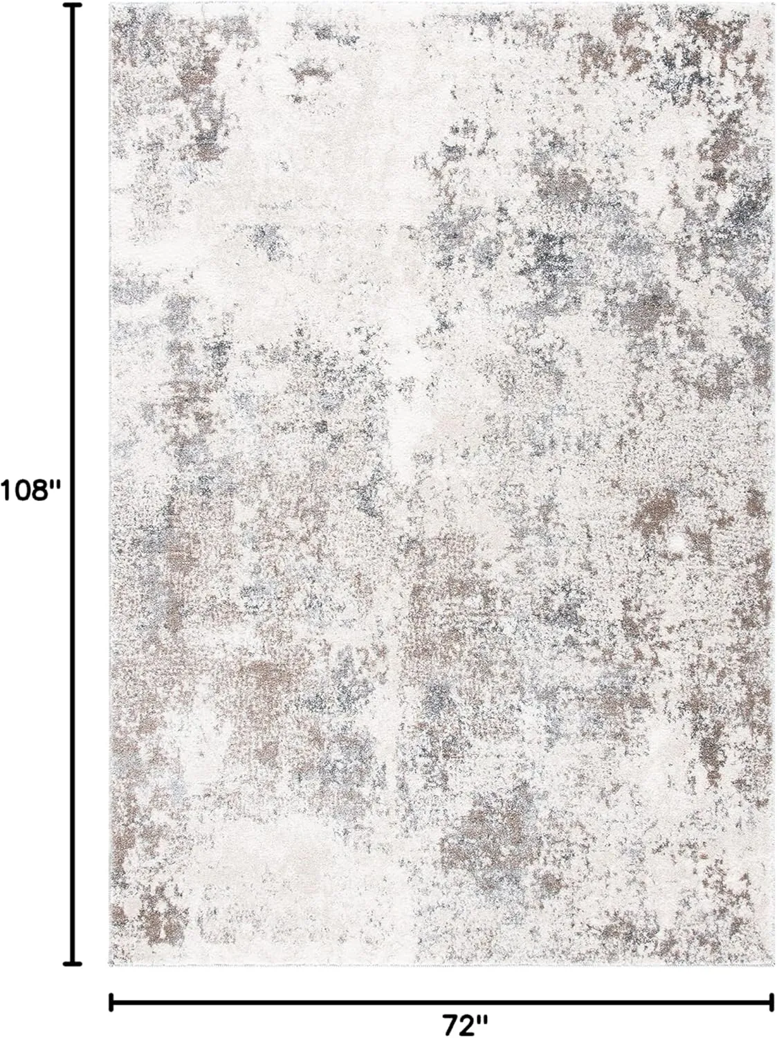 SAFAVIEH Aston Collection Area Rug - 6' x 9', Ivory & Grey, Modern Abstract Design, Non-Shedding & Easy Care, Ideal for High Traffic Areas in Living Room, Bedroom (ASN710A)