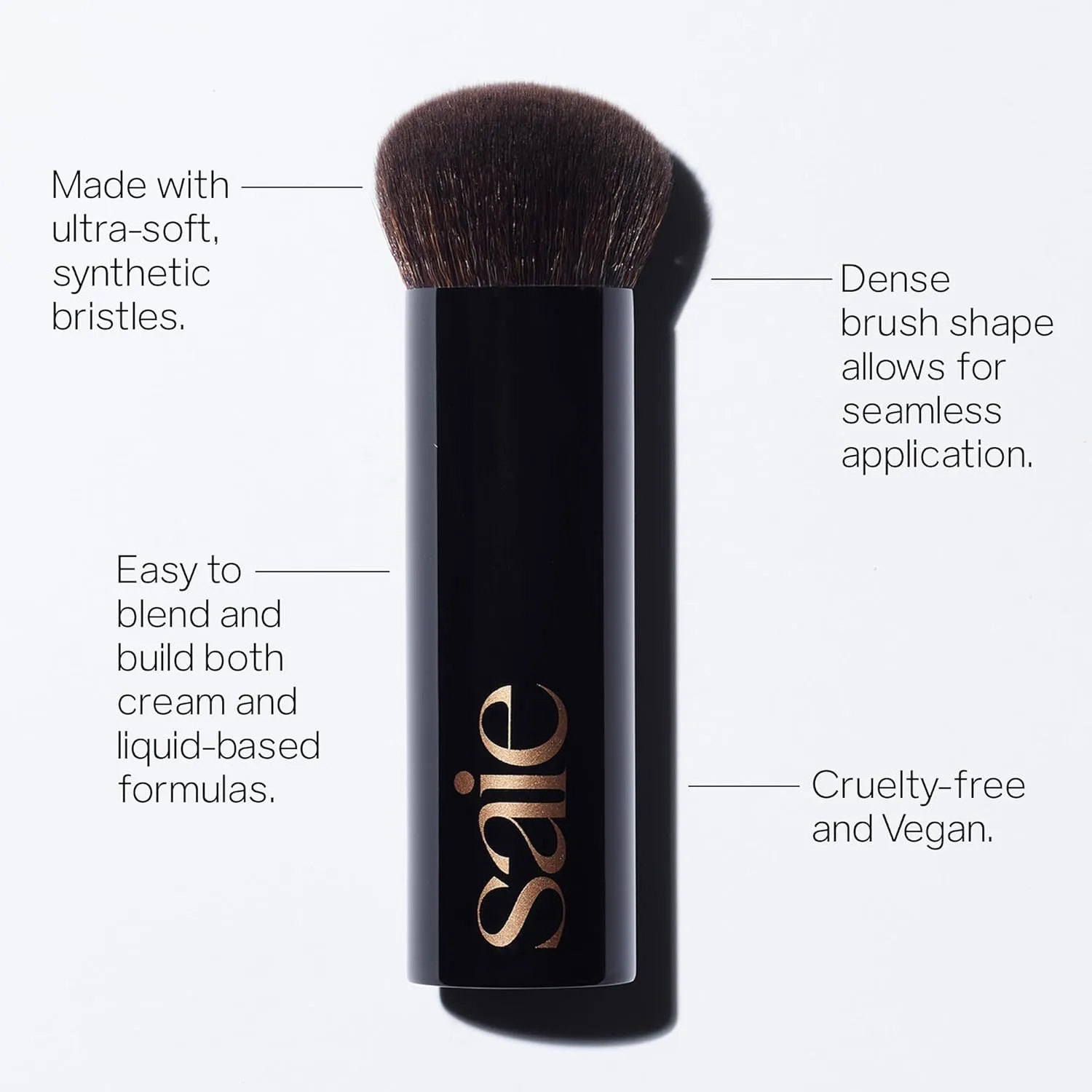 Saie The Big Brush - Soft, Multi-Use Liquid Foundation Brush for Buffing, Blending & Building - Dense Makeup Brush with Cruelty-Free, Synthetic Bristles (1 Count)