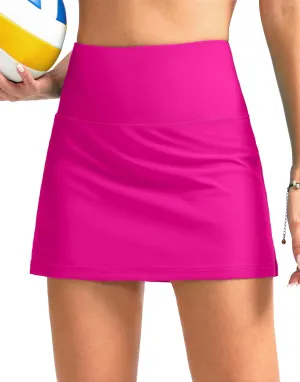 SANTINY Women's High Waisted Swim Skirt with Pocket Tummy Control Tankini Swimsuit Bathing Suit Bottoms for Women
