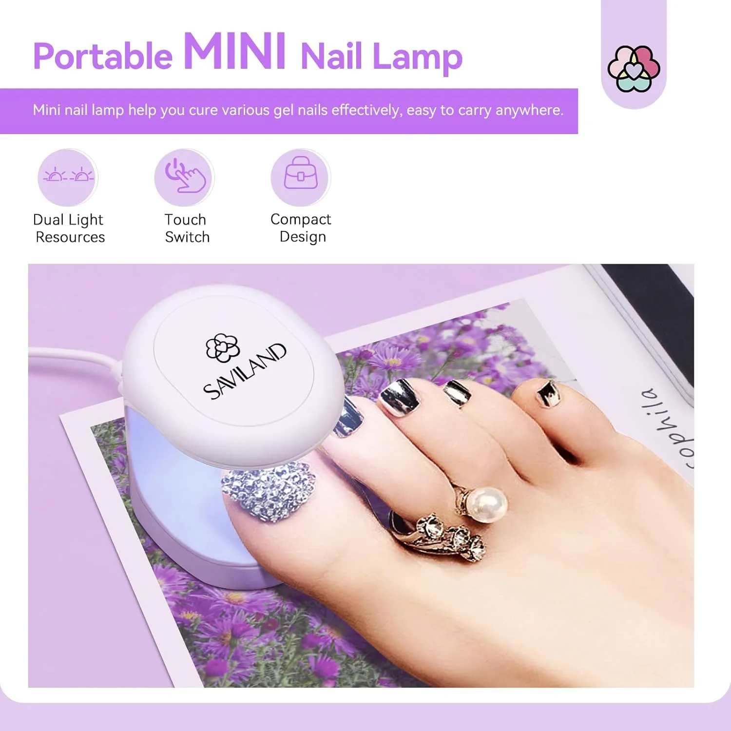 SAVILAND Toe Nail Tips and Glue Gel Kit - Gel Nail Kit for Toes Poly Press On Toes Nails Kit with Nail Drill 500 Pcs Fake Toenails Tips with Nail Glue Acrylic Nail Kit Nail Lamp Salon Home Gift