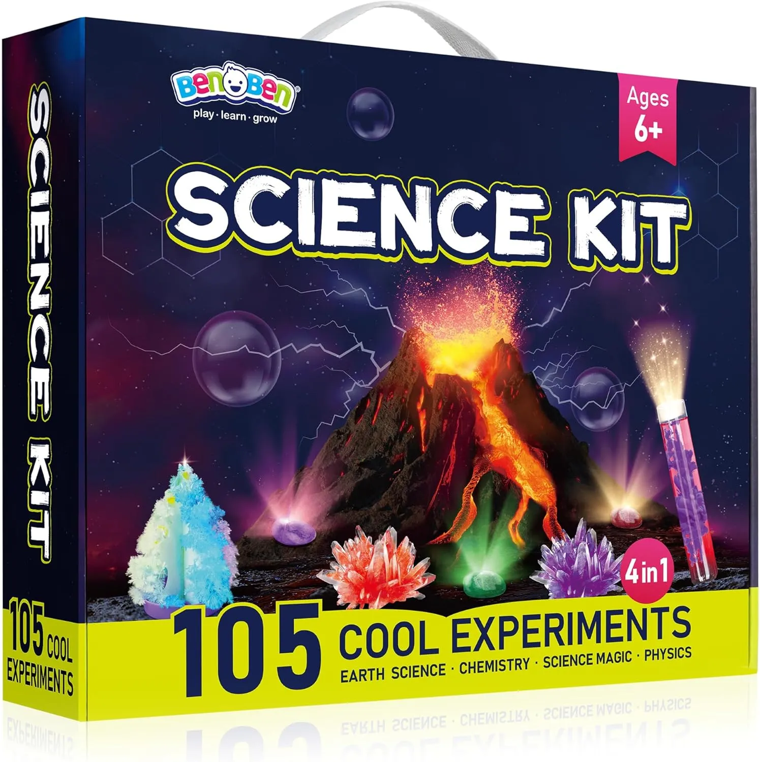 Science Kit for Kids, 105 Science Lab Experiments, STEM Project Educational Toy with Volcano Erupting, Crystal Growing, Chemistry Set, Science Toys, Boys Girls Birthday Gift Ideas, Ages 6 