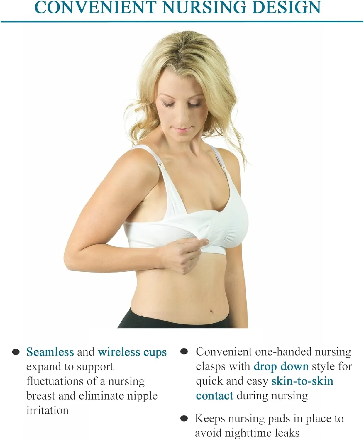 Seamless Pump&Nurse Hands-Free Pumping and Nursing Bra, Small to Plus Size