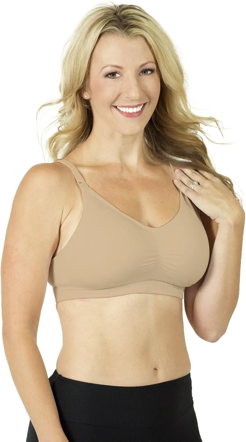 Seamless Pump&Nurse Hands-Free Pumping and Nursing Bra, Small to Plus Size
